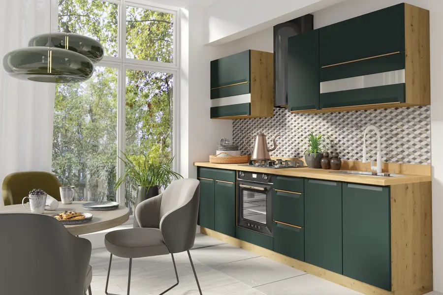 GLAMOUR green virtuvės stilius